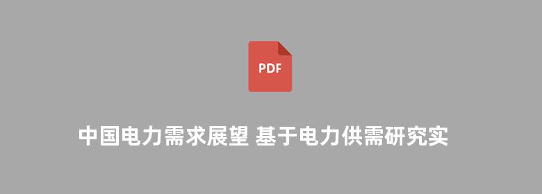 中国电力需求展望 基于电力供需研究实验室模拟实验（2010）